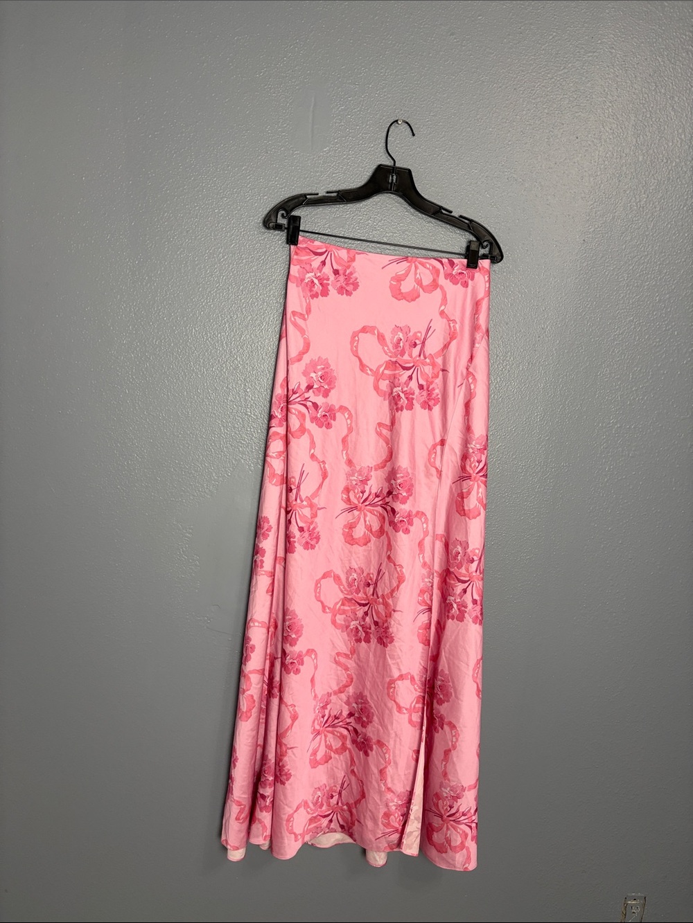 Love Shank facncy Pink Floral A-Line Maxi Skirt
